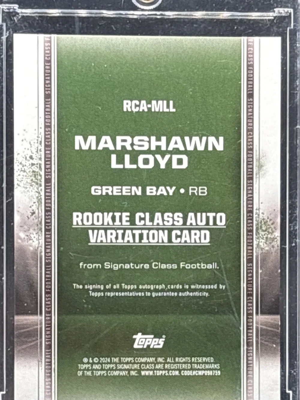 Topps trading card